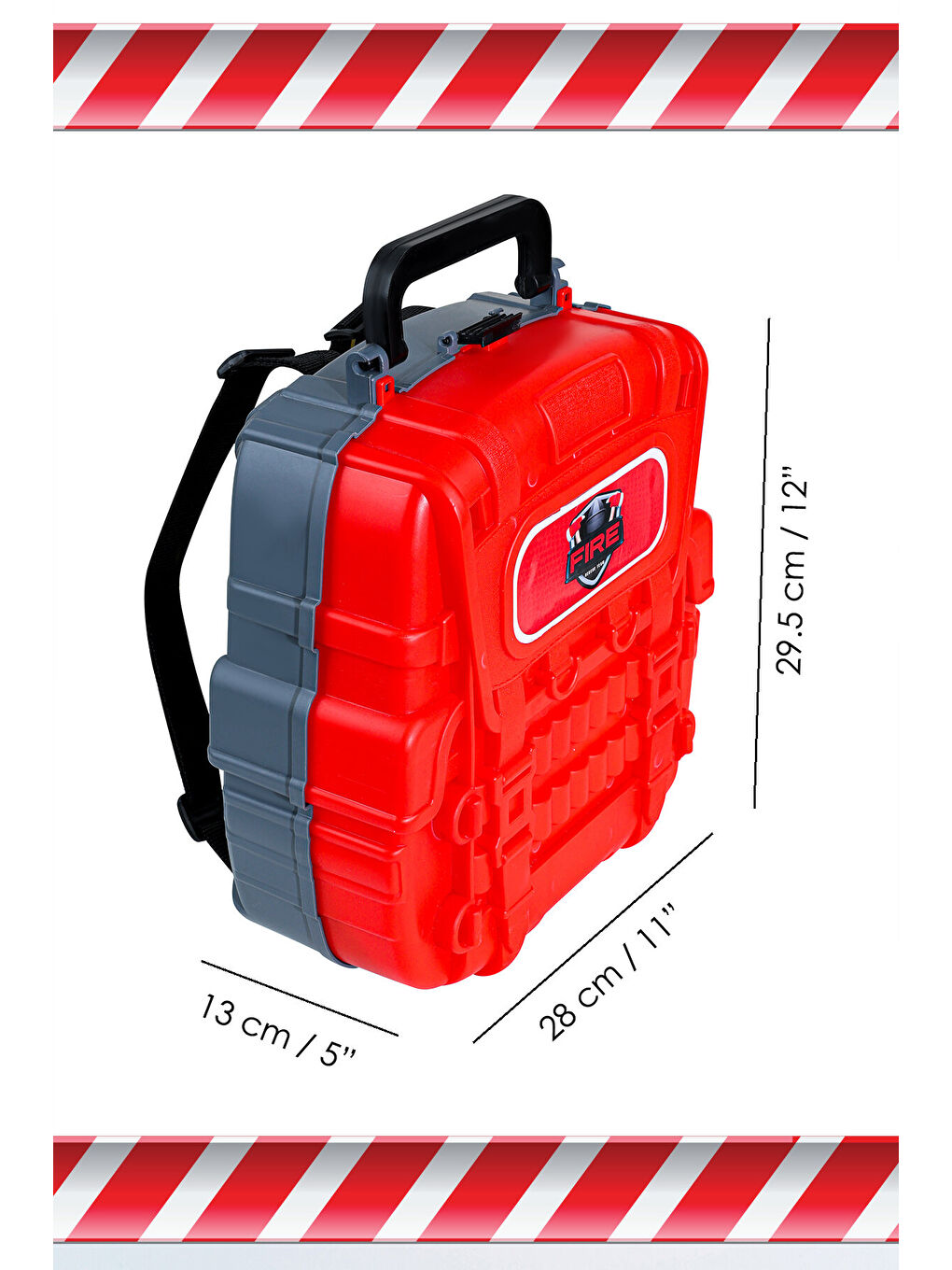 48 Parça İtfaiye Oyuncak Seti - Sırt Çantalı Asansörlü Araba Garaj Helikopter Pisti Oyun Seti-7