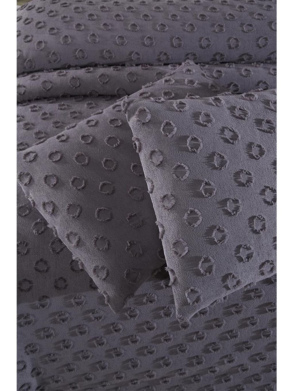 Konik 3 Parça Çift Kişilik Pike Takımı Antrasit-5