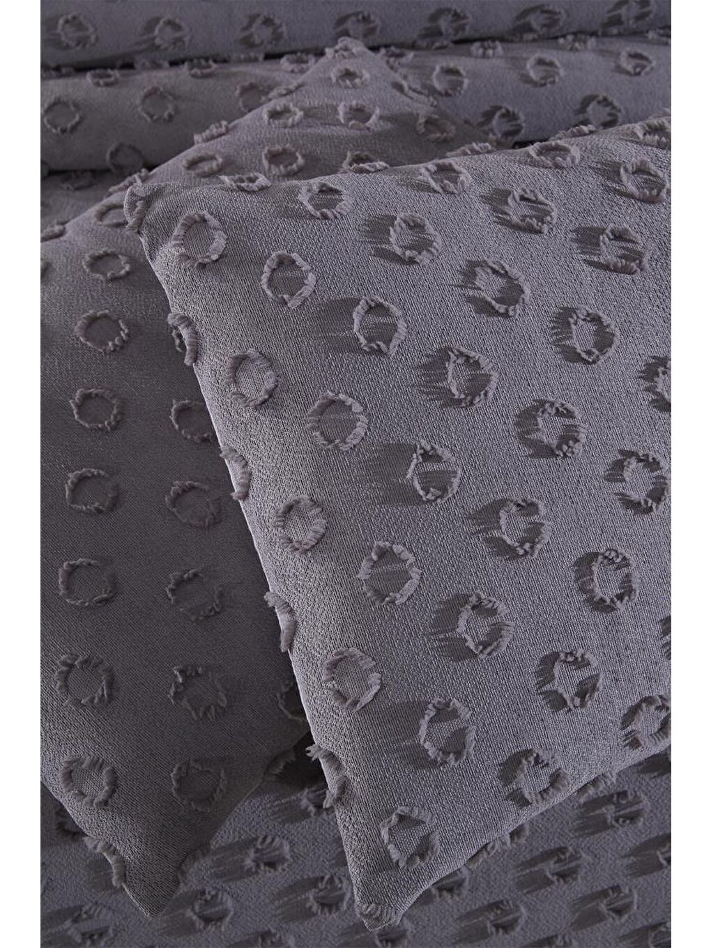 Konik 3 Parça Çift Kişilik Pike Takımı Antrasit-6