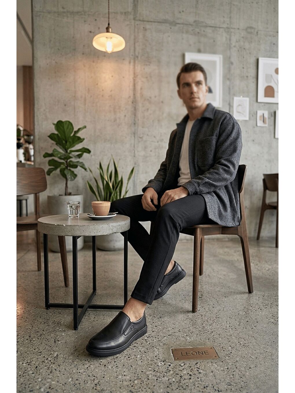 Siyah LEGACY Hakiki Deri Bağcıksız Rahat Taban Erkek Günlük Klasik Casual Ayakkabı-5