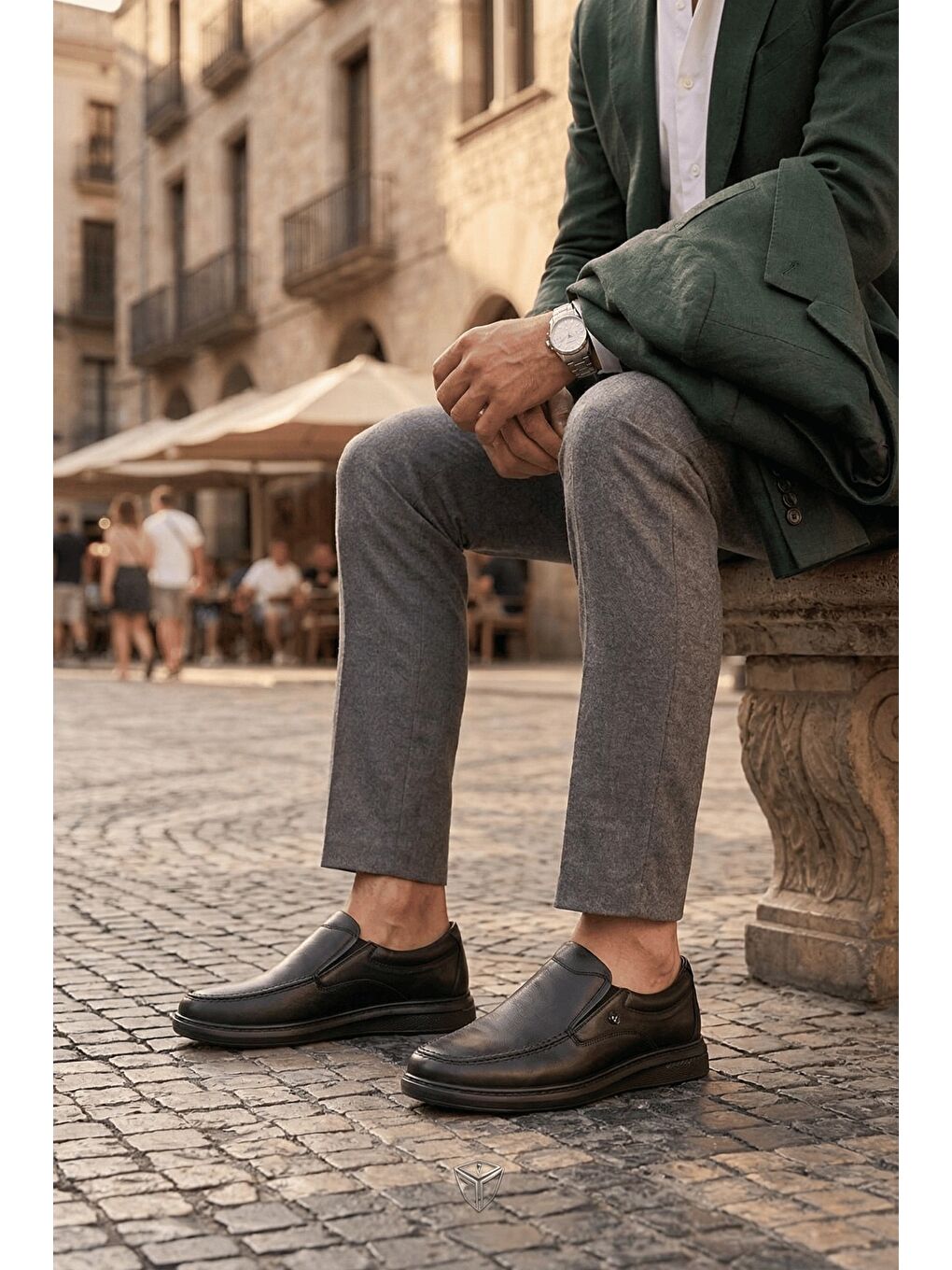 Siyah LEGACY Hakiki Deri Bağcıksız Rahat Taban Erkek Günlük Klasik Casual Ayakkabı-6