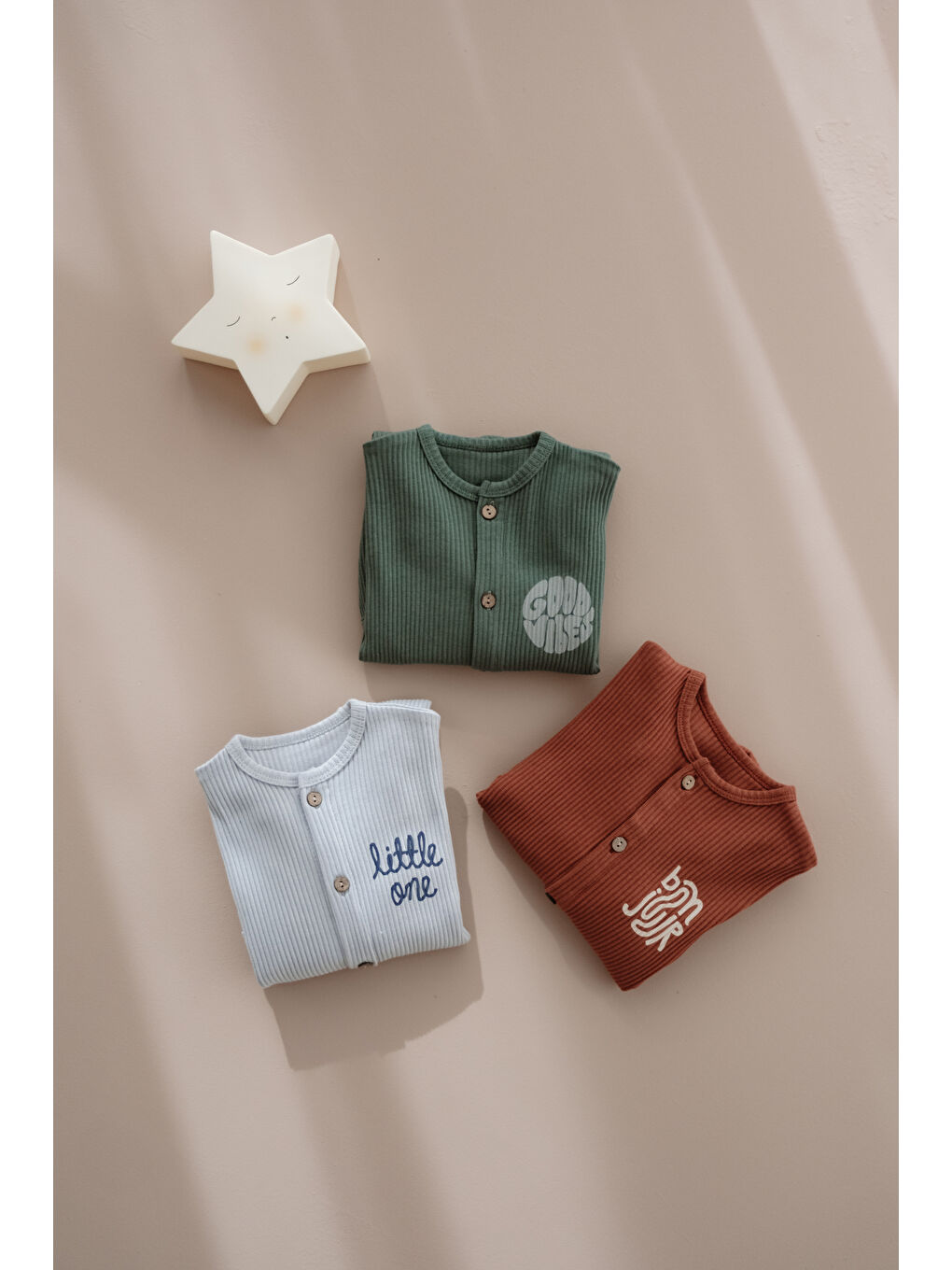 Karışık Little Chill Serisi 3'lü baskılı Tulum Set-1