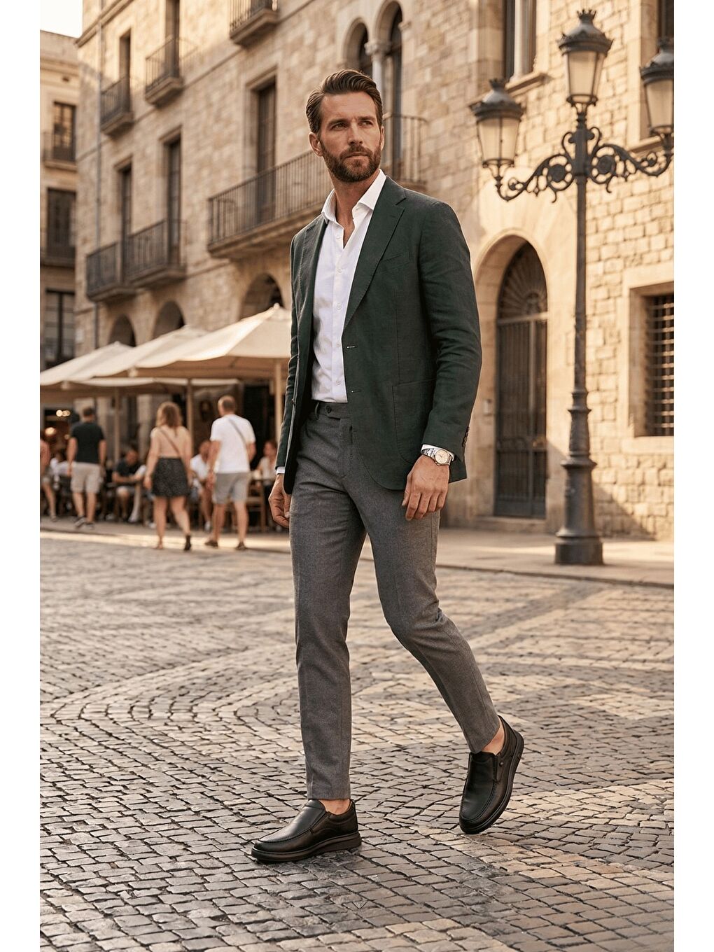 Siyah LEGACY Hakiki Deri Bağcıksız Rahat Taban Erkek Günlük Klasik Casual Ayakkabı-7