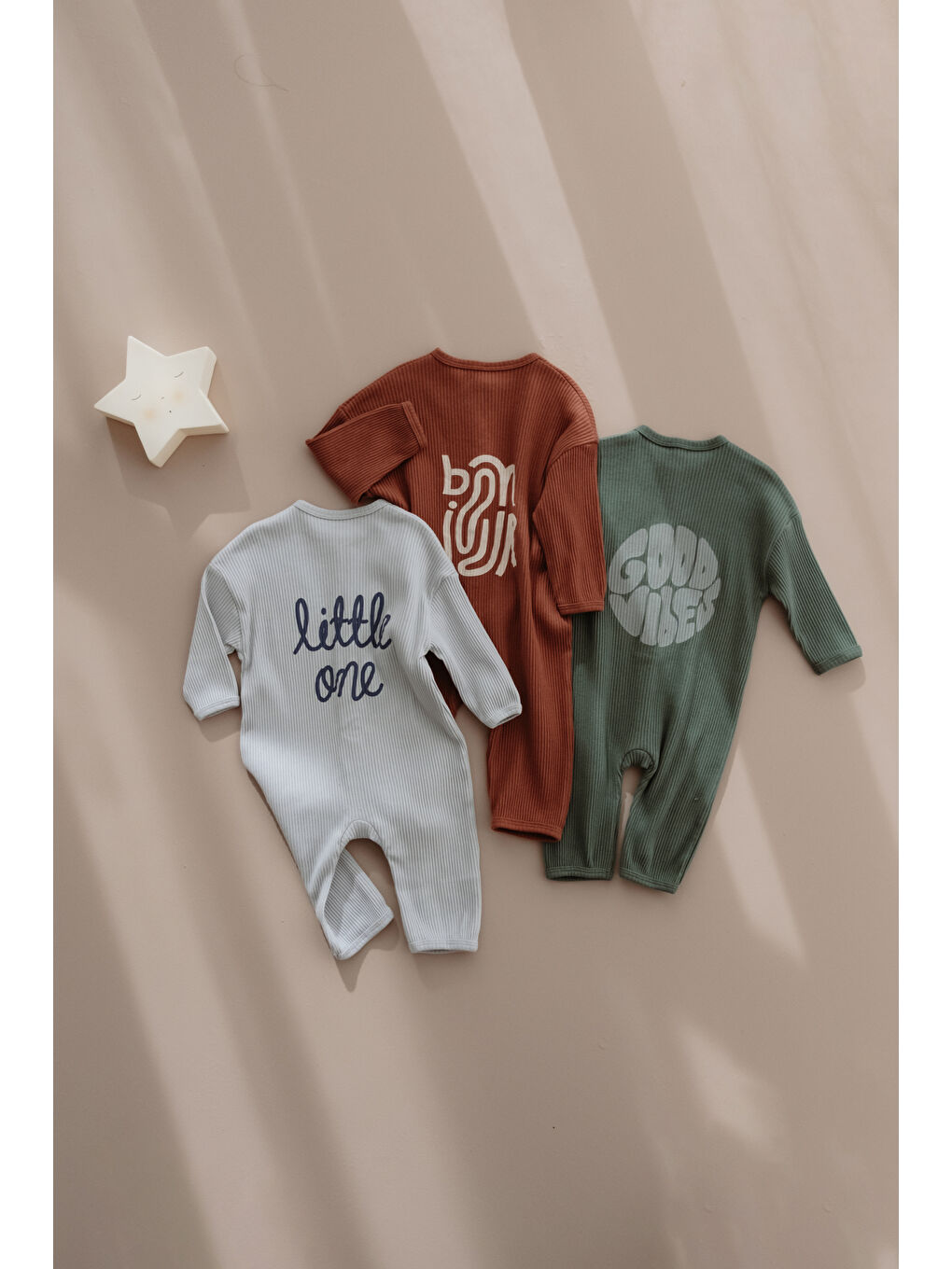 Karışık Little Chill Serisi 3'lü baskılı Tulum Set-2