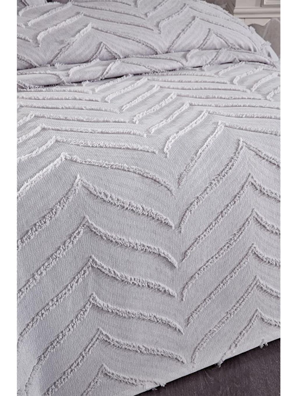 Sementina 3 Parça Çift Kişilik Pike Takımı Gri-2