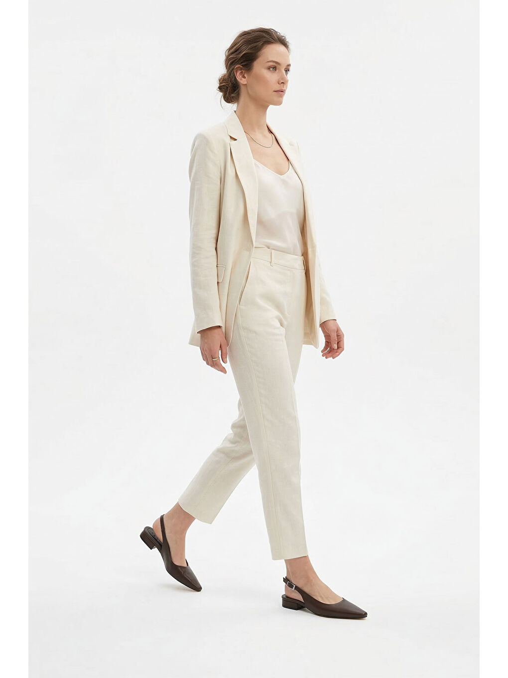 Kahverengi Kadın KAHVERENGİ Küt Burunlu Arkası Açık Ayakkabı-2