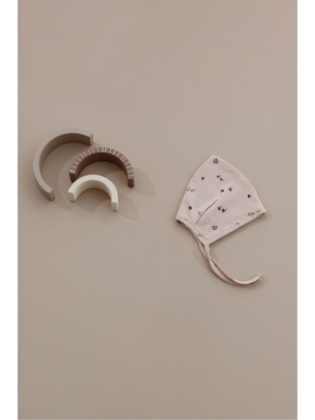 Bej Armut Baskılı Bebek Şapka-1