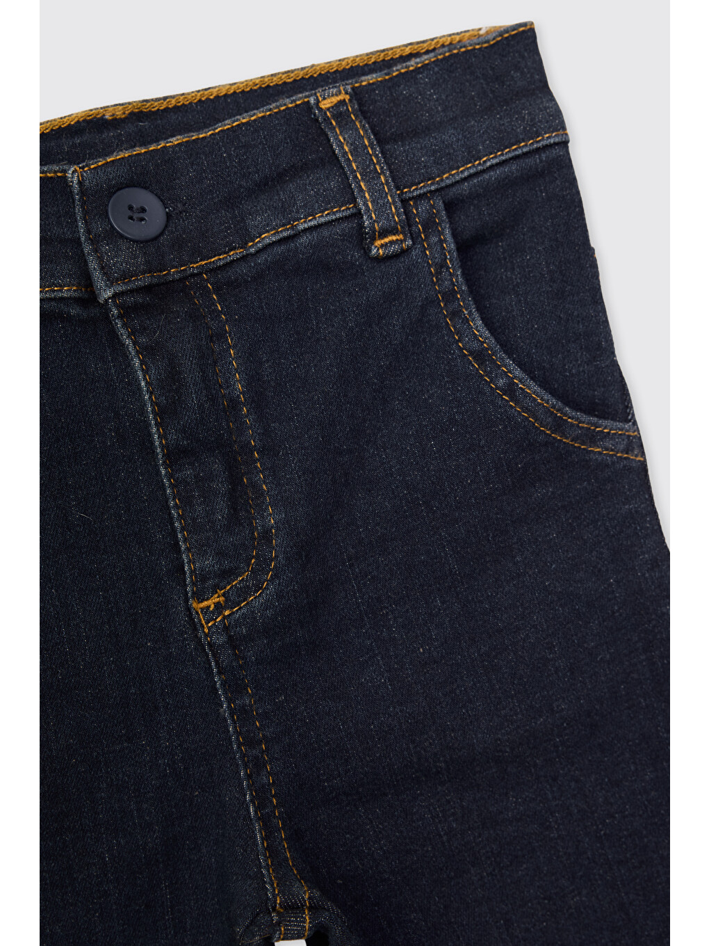 Erkek Bebek Beli Lastikli Lacivert Jean Pantolon-2