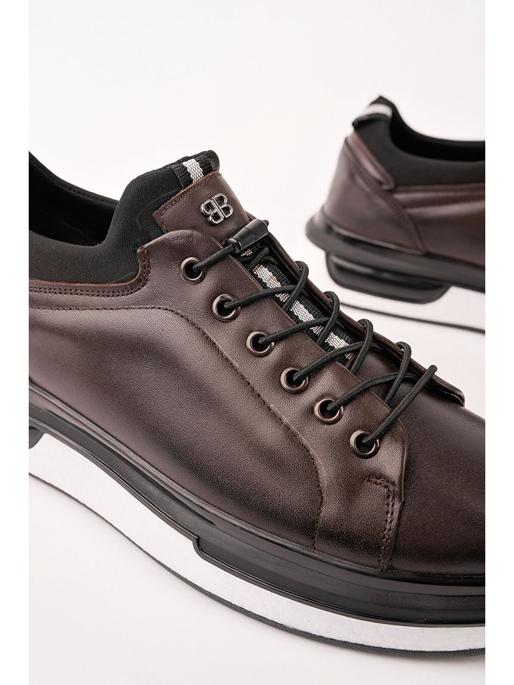 Kahverengi REİD Hakiki Deri Erkek Kalın Taban Bağcıklı Günlük Casual Sneaker-2