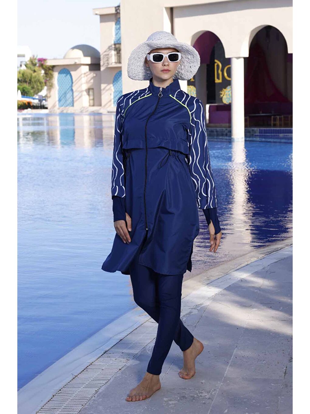 Tam Kapalı Tesettür Mayo Duru 2425 Lacivert-1