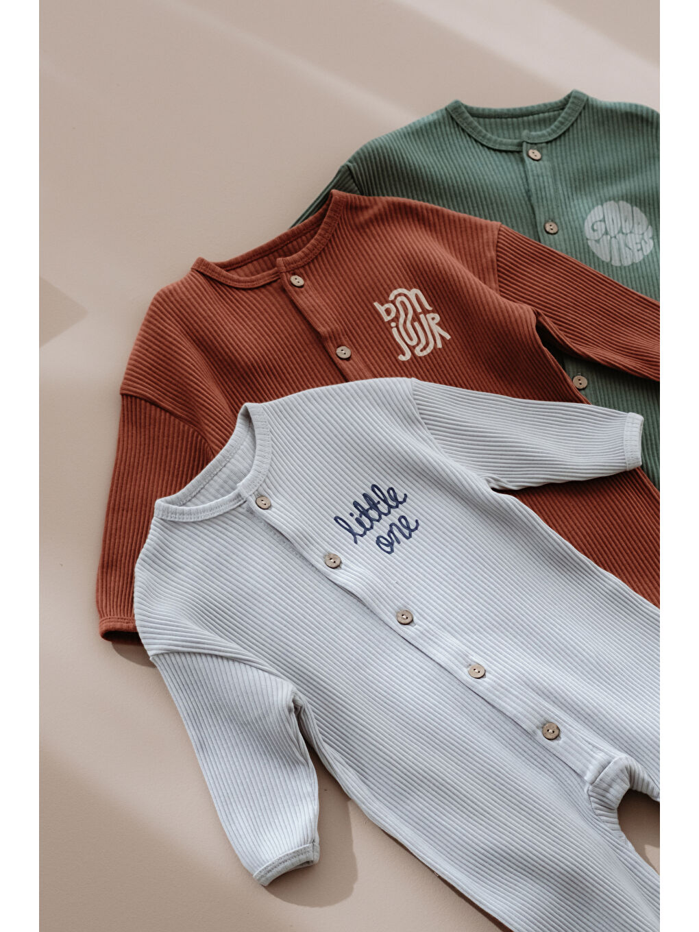 Karışık Little Chill Serisi 3'lü baskılı Tulum Set-5