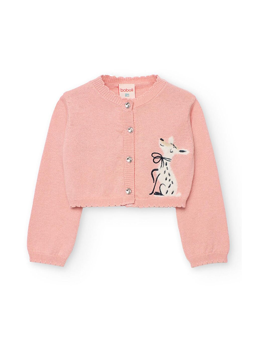 Pembe Kız Çocuk Ceylan Desenli Hırka