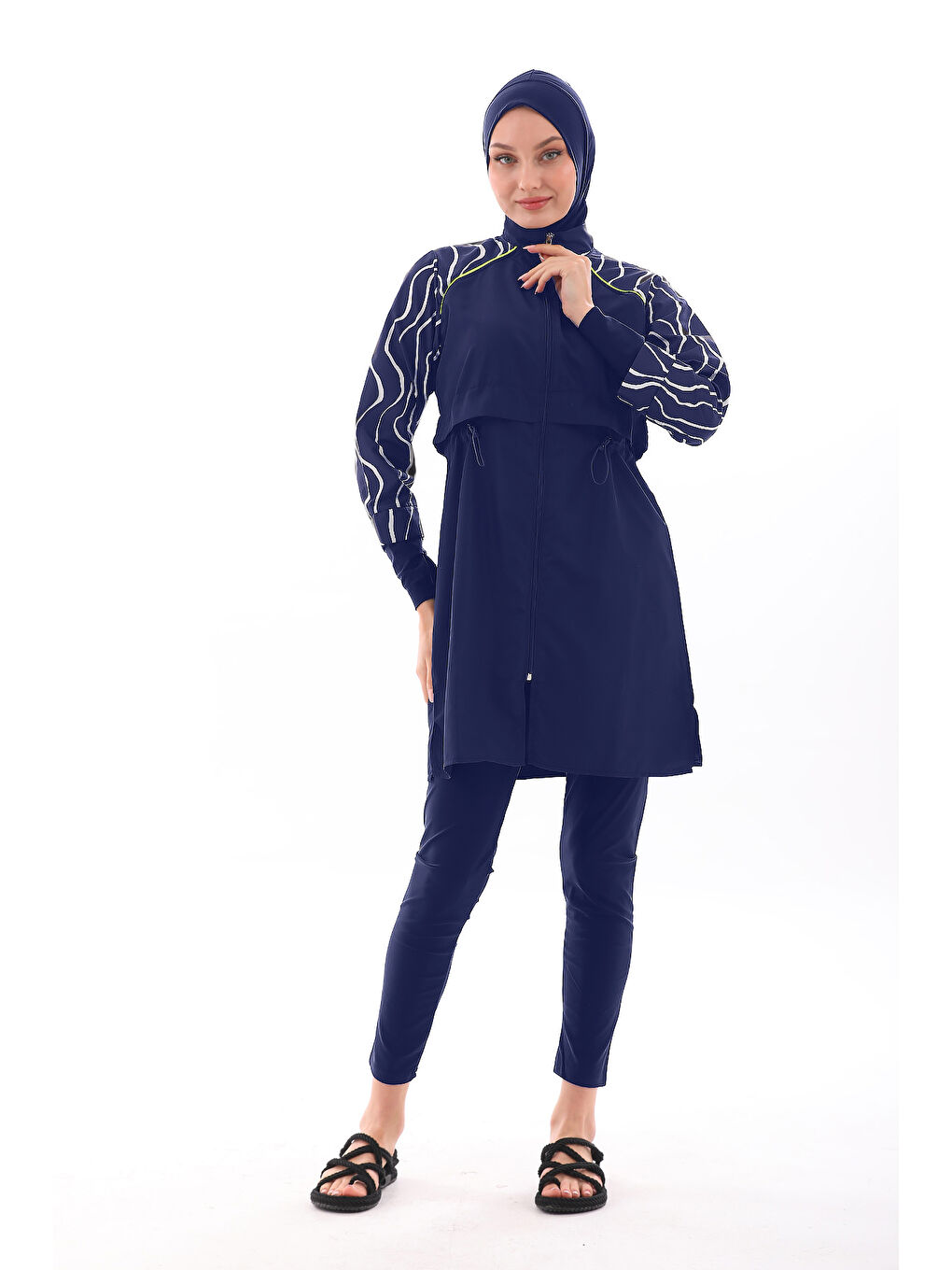 Tam Kapalı Tesettür Mayo Duru 2425 Lacivert-2