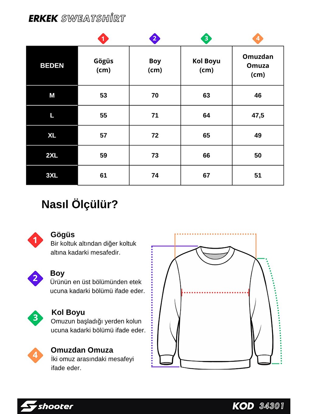 Siyah Erkek Üç İplik Sweatshirt Şardonsuz Pamuklu Regular Fit Bisiklet Yaka Spor Sweat-4