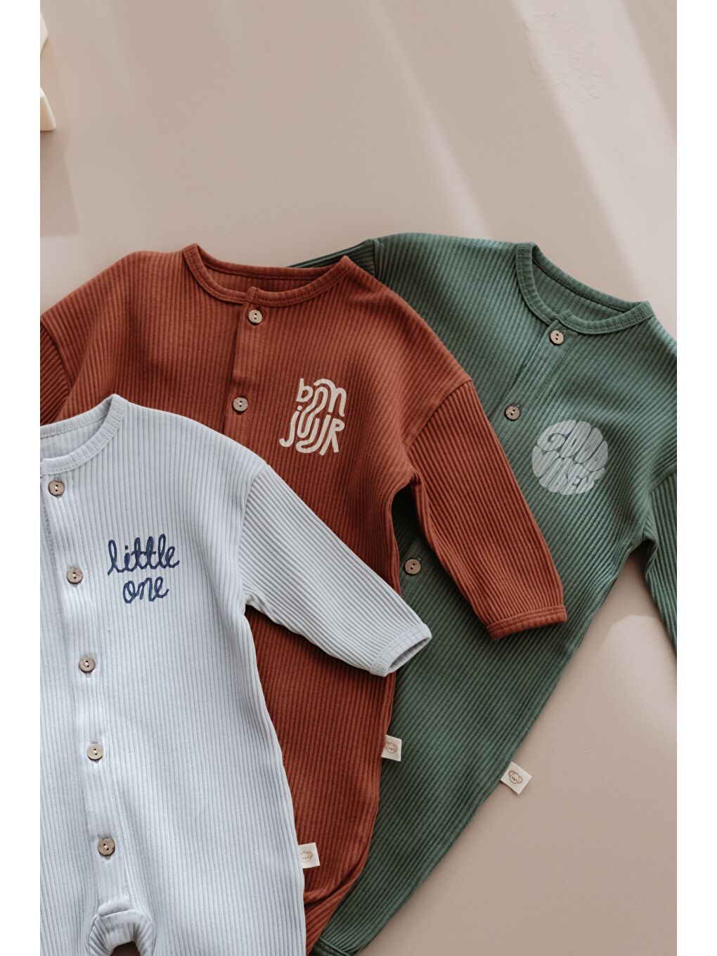 Karışık Little Chill Serisi 3'lü baskılı Tulum Set-7