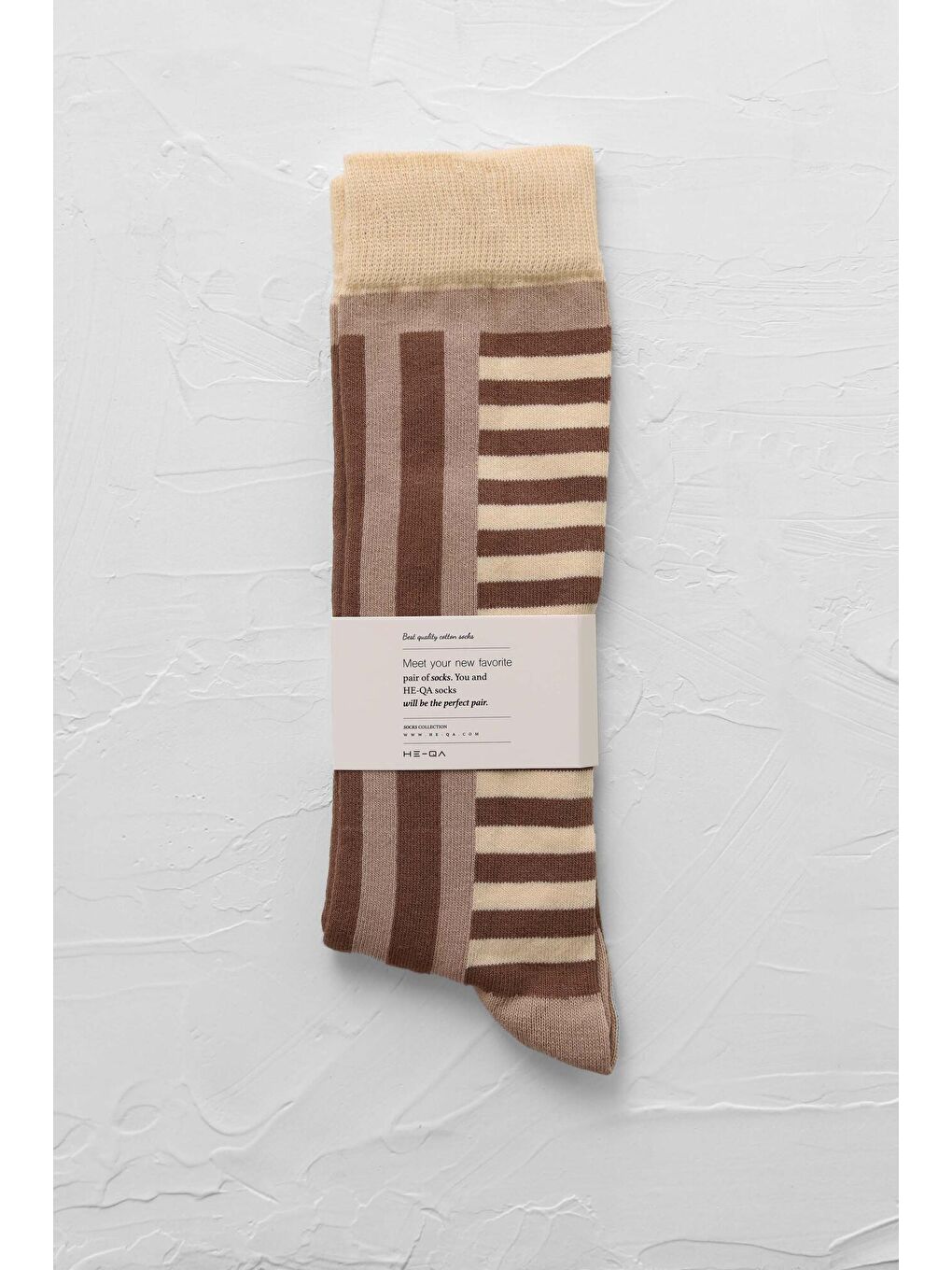 Desenli Diz Altı Çorap Bej