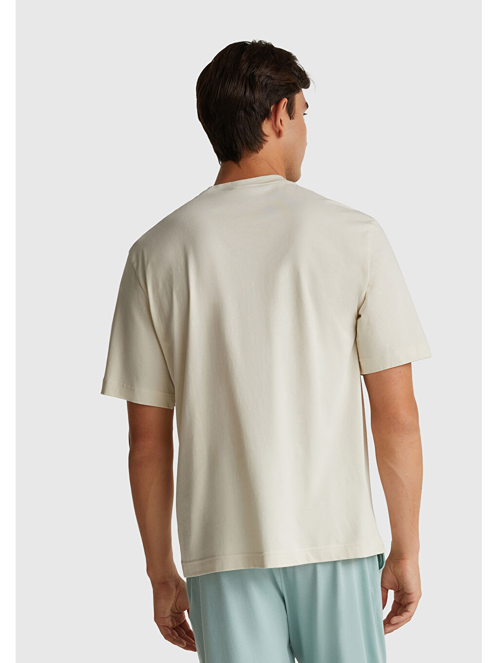 Ekru Erkek Krem %100 Pamuk Disney Baskılı T-Shirt-2