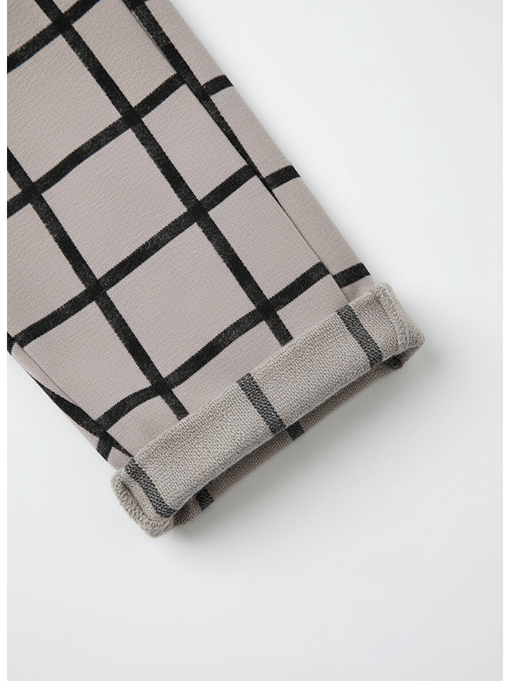 Karışık Unisex Çocuk Pamuklu Gri Siyah Kareli Eşofman Altı-3