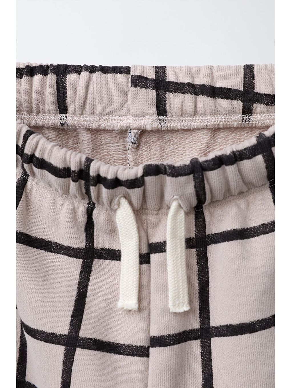 Karışık Unisex Çocuk Pamuklu Gri Siyah Kareli Eşofman Altı-4