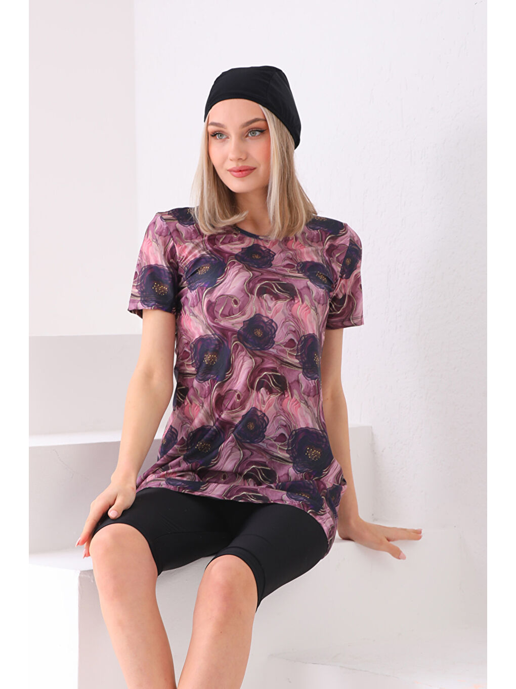 Elastanlı Yarı Kapalı Mayo 2415 Helen Mor-2