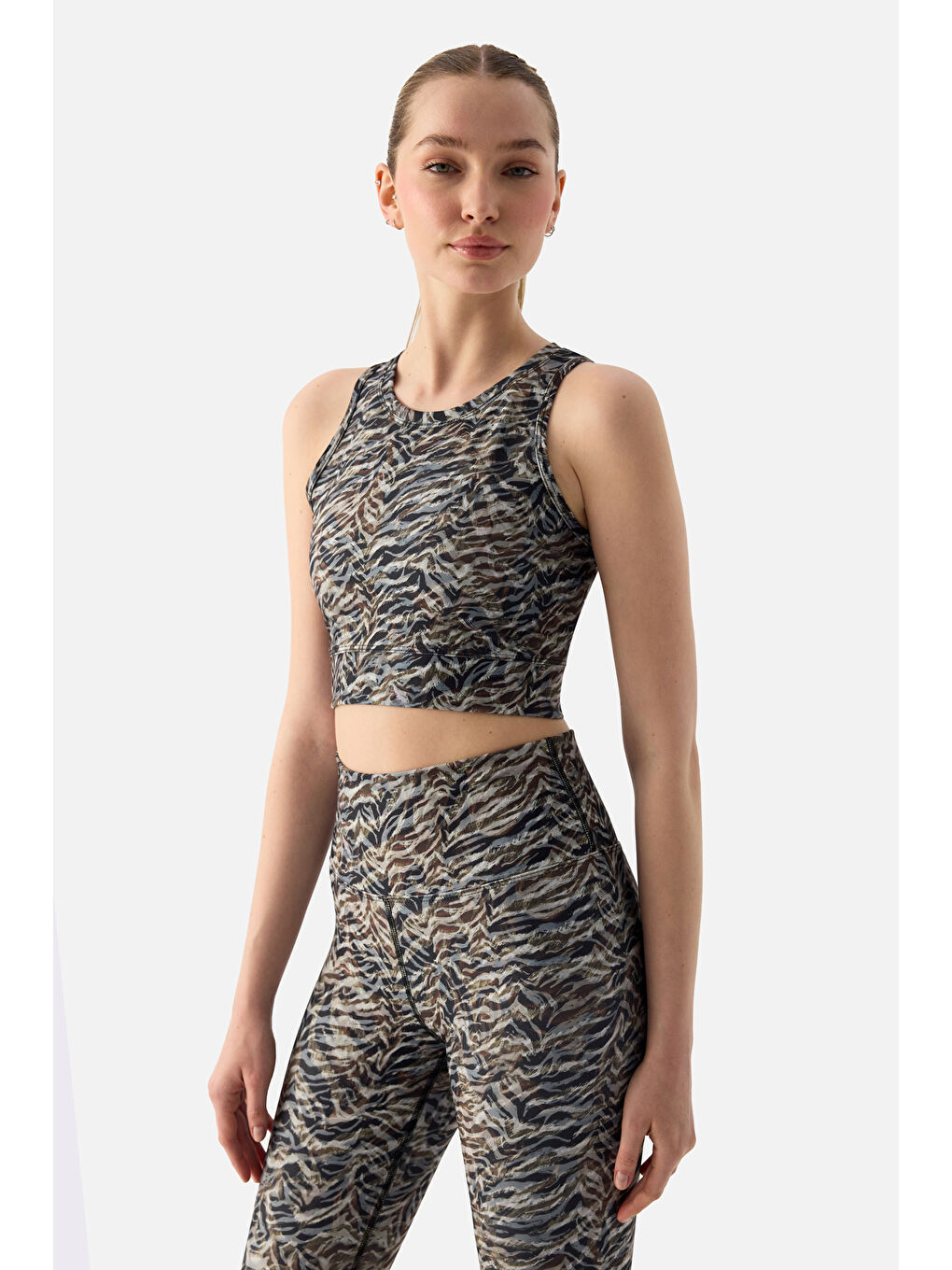 Karışık Vahşi Kaplan Dijital Spor Bra-1