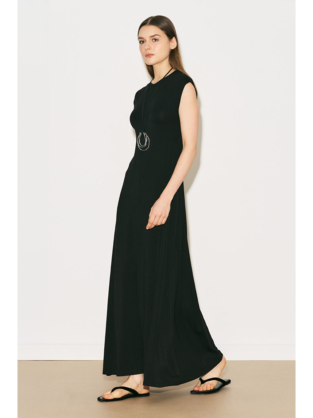 Easy Rahat Uzun Elbise Siyah-3