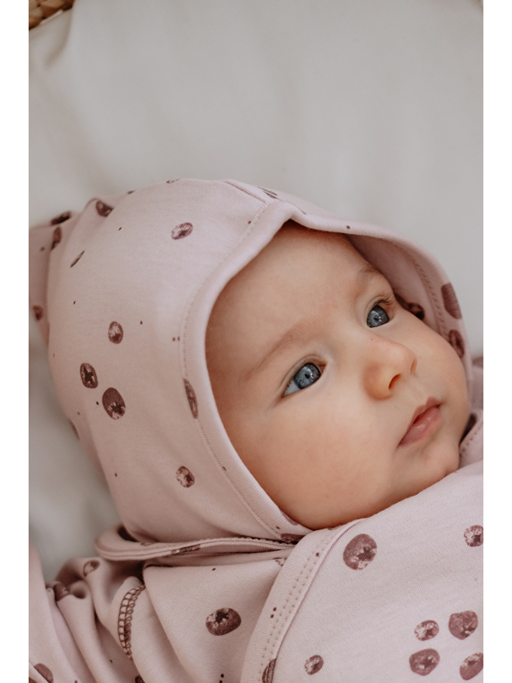 Mor Nar Baskılı Bebek Şapka-1