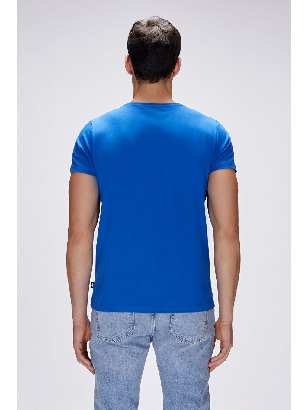 Entree Saks Mavisi Erkek Baskılı Tişört-4