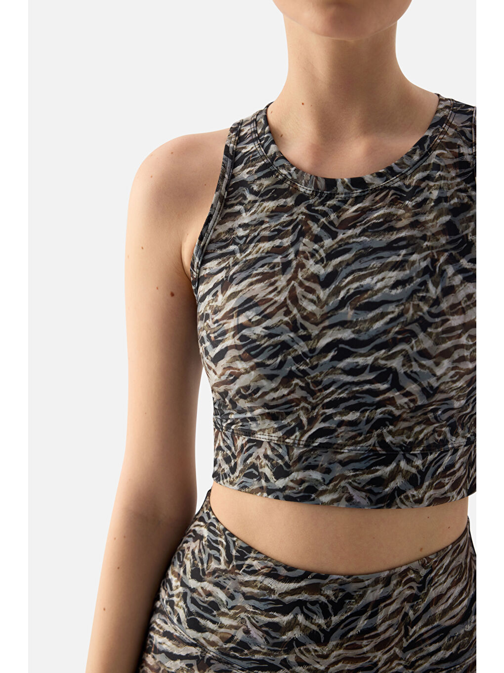Karışık Vahşi Kaplan Dijital Spor Bra-4