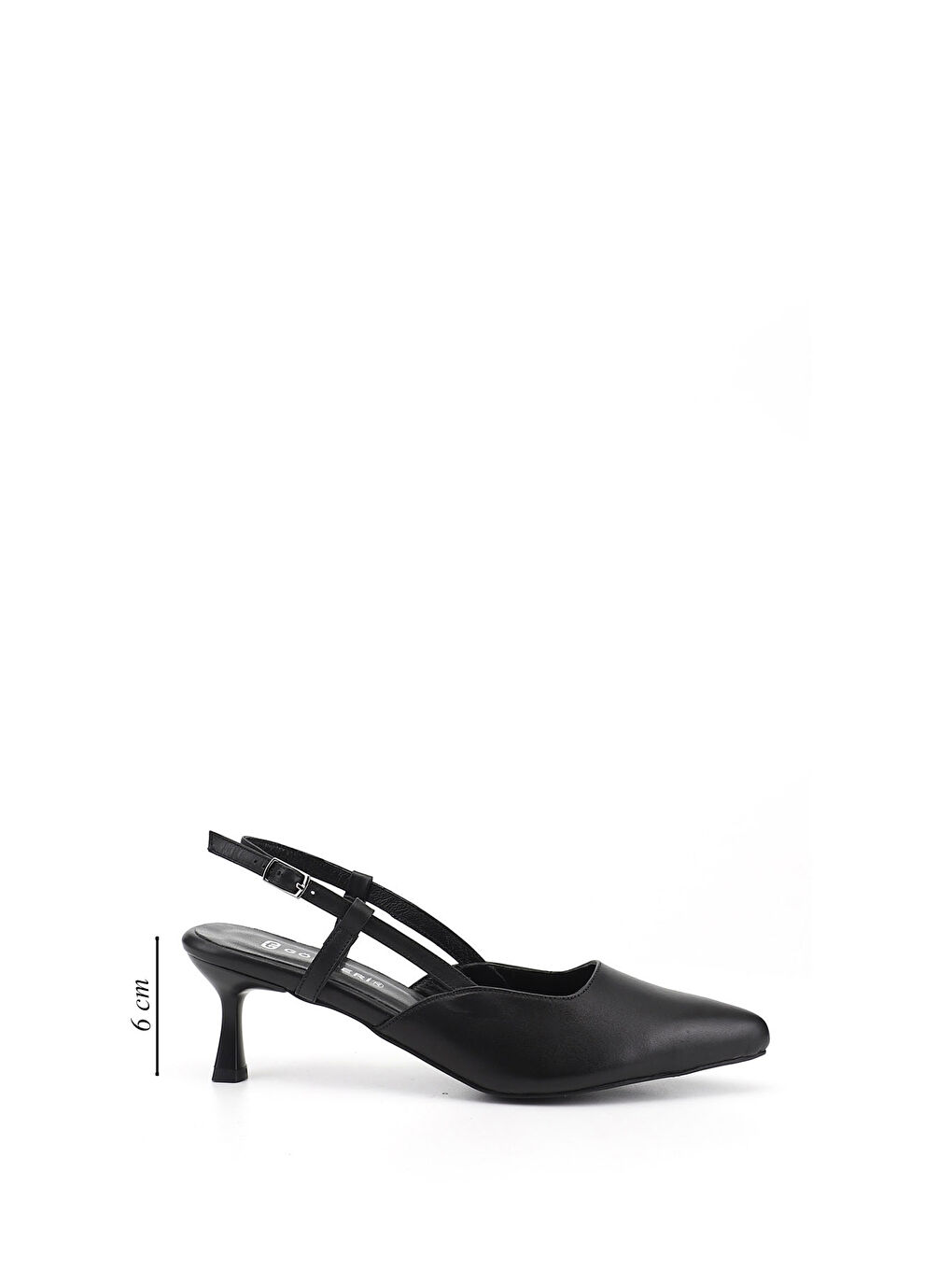 Siyah Kadın SİYAH İnce Topuklu Arkası Açık Hakiki Deri Ayakkabı-1