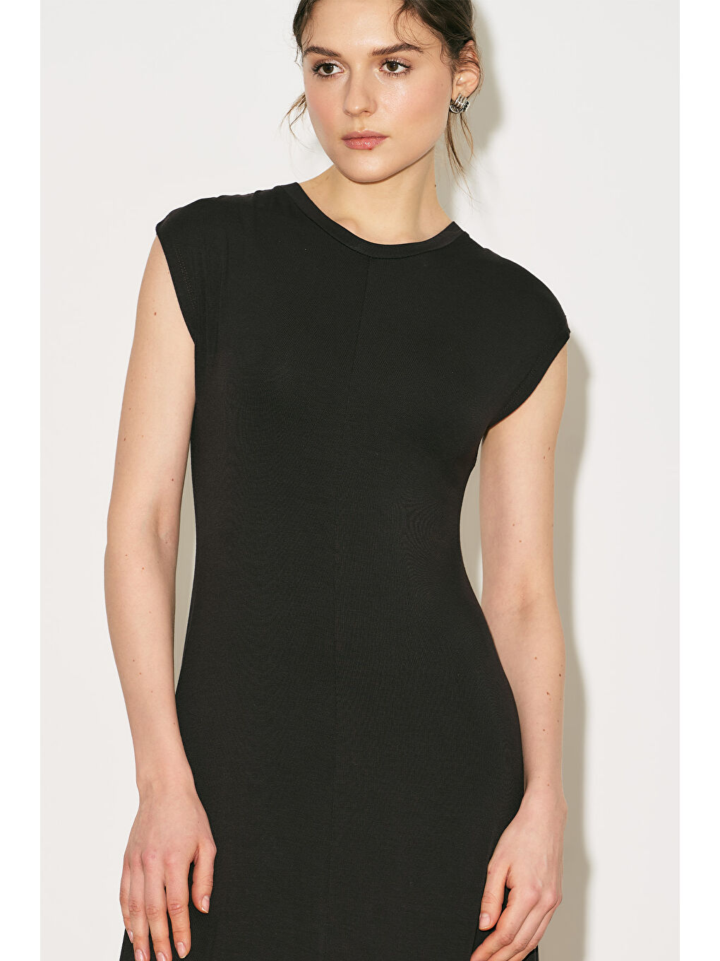 Easy Rahat Uzun Elbise Kahverengi-3