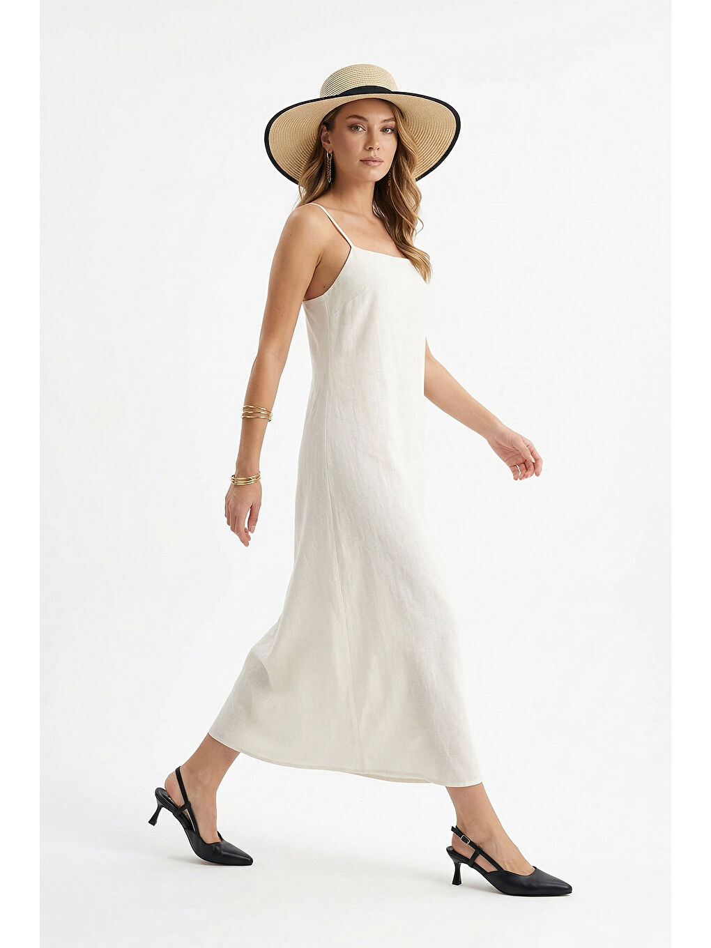 Siyah Kadın SİYAH İnce Topuklu Arkası Açık Hakiki Deri Ayakkabı-2