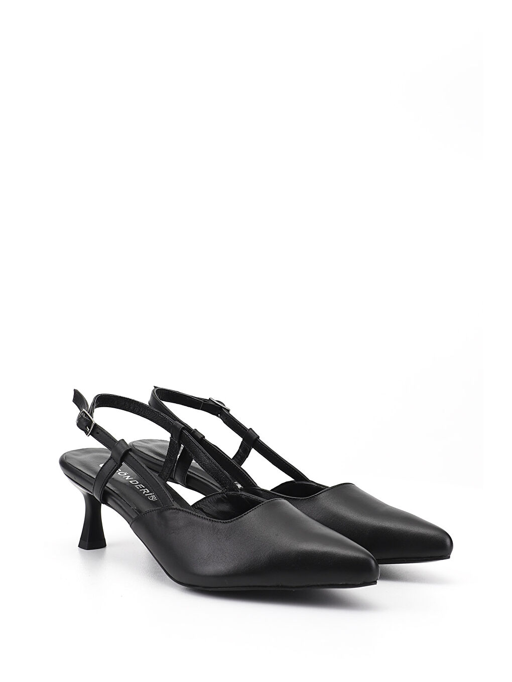 Siyah Kadın SİYAH İnce Topuklu Arkası Açık Hakiki Deri Ayakkabı-3