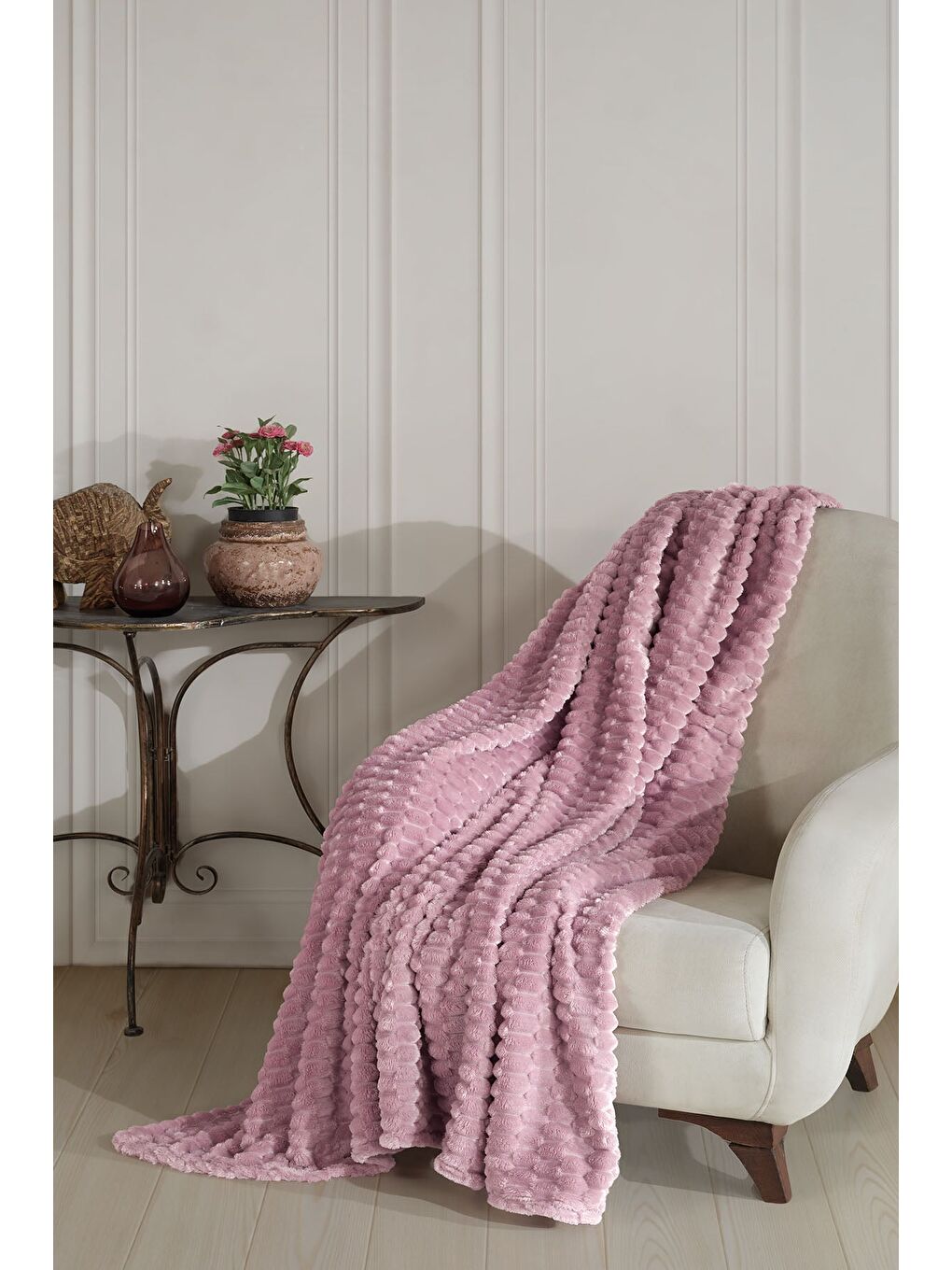 Pembe Star Çift Kişilik Battaniye 180x220 cm-2