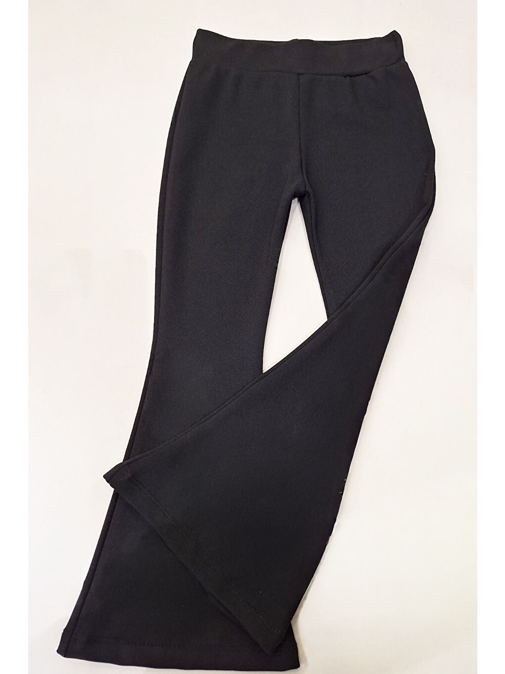 Siyah Kız Çocuk İspanyol Paça - Bel Tutuşlu Tayt 5-15 Yaş 12316-1