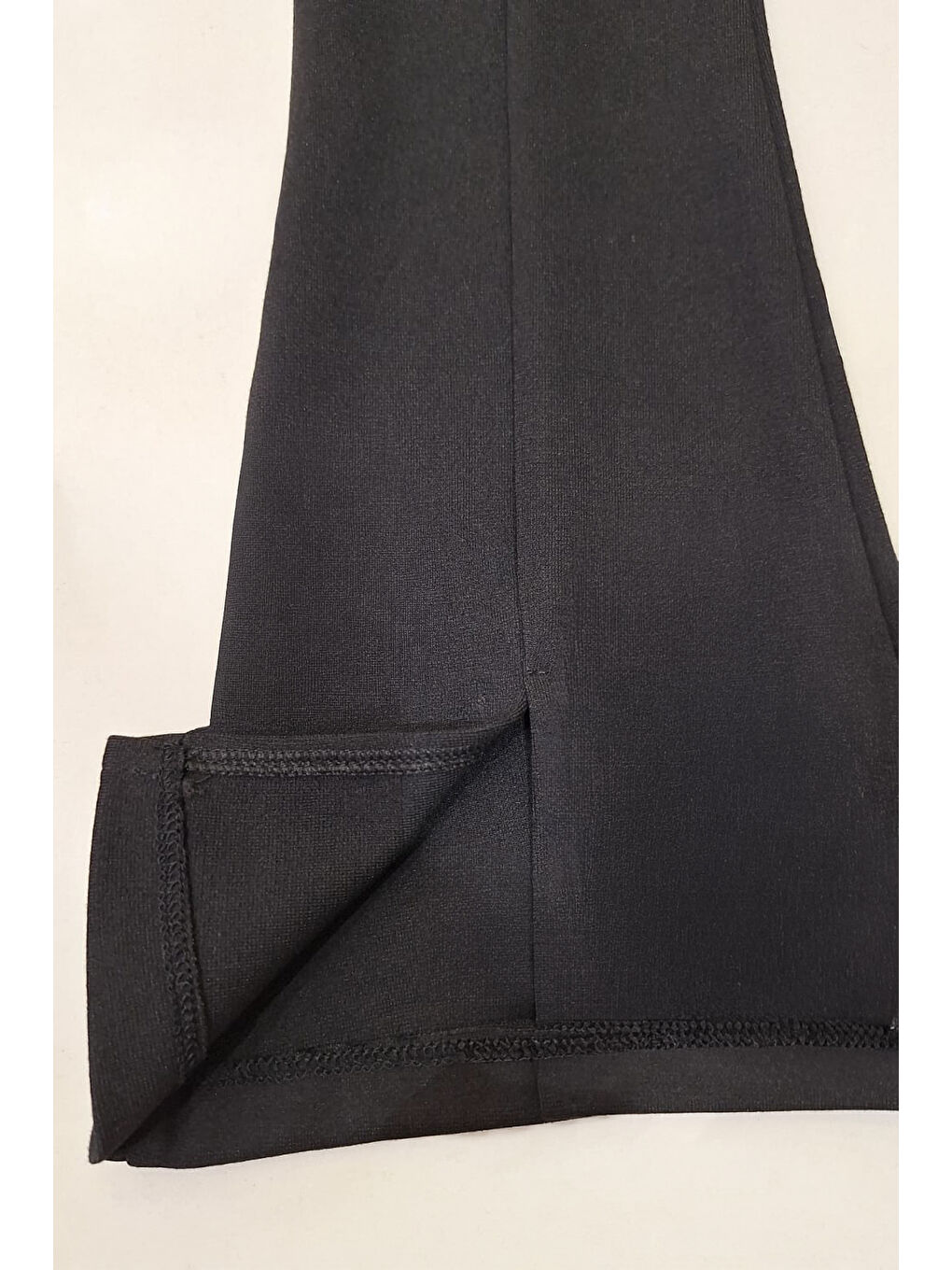 Siyah Kız Çocuk İspanyol Paça - Bel Tutuşlu - Çıma Detaylı Tayt 5-15 Yaş 12315-2