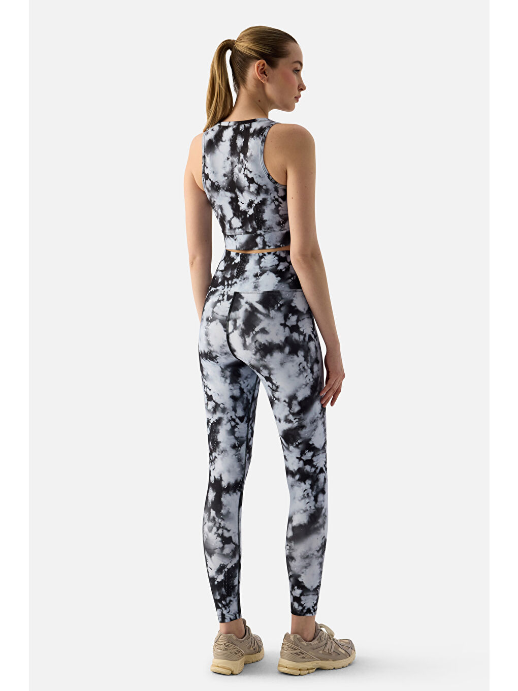 Karışık Koyu Bulut Dijital Spor Tayt-2