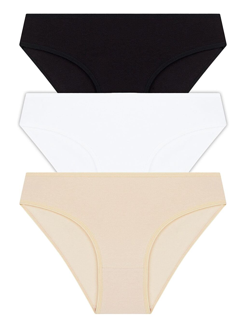 Karışık Basic Pamuklu Kadın Bikini Külot 3'Lü Paket - 8