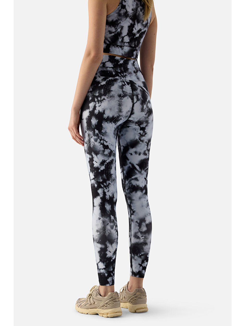 Karışık Koyu Bulut Dijital Spor Tayt-5