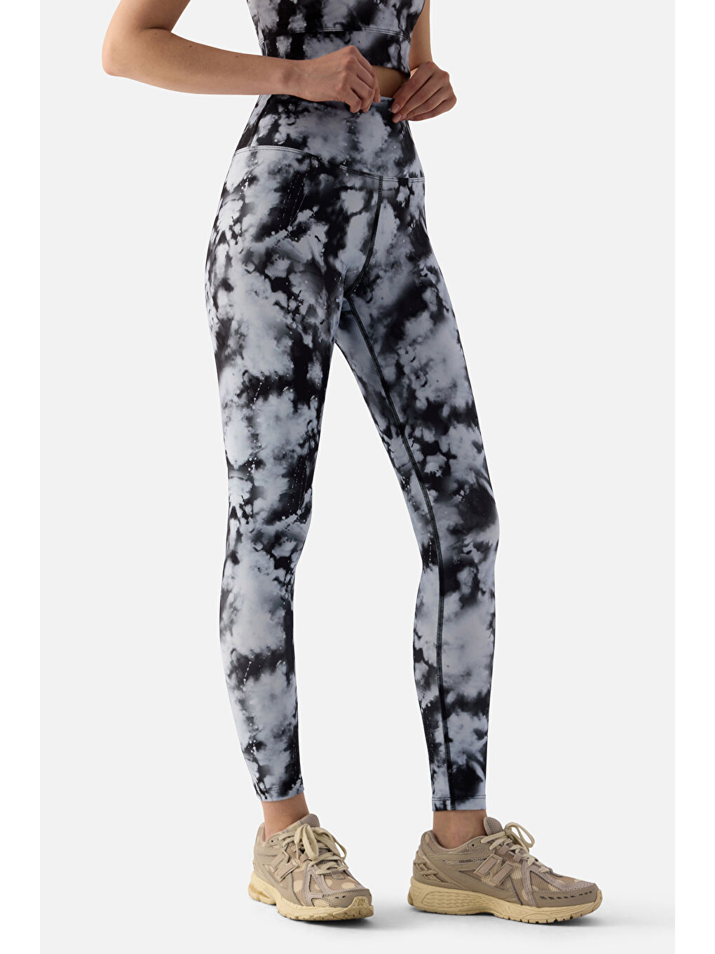 Karışık Koyu Bulut Dijital Spor Tayt-6