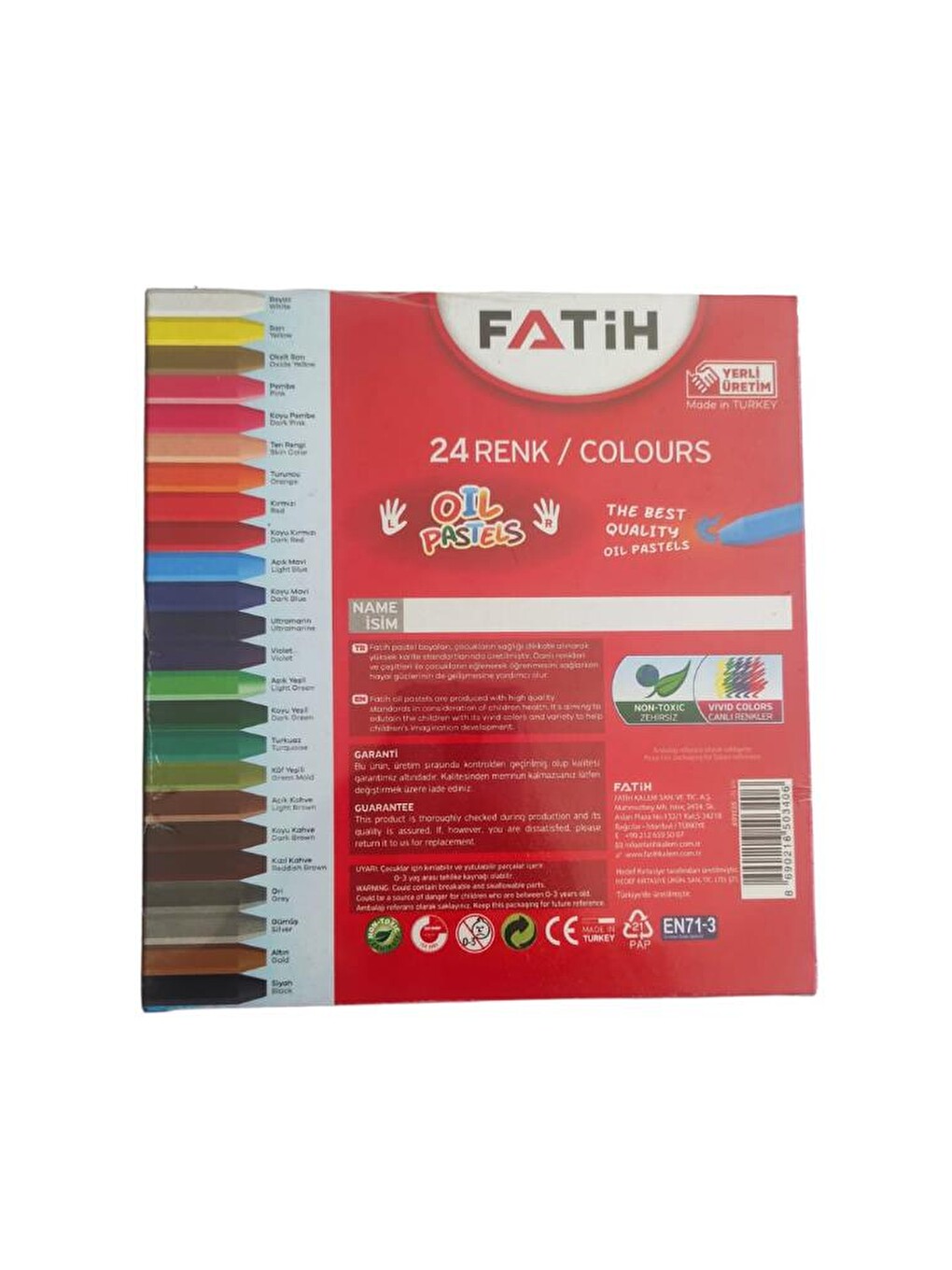 24 Renk Pastel Boya Karton Kutu 1 Paket 24 Lü Pastel Boya Seti-1
