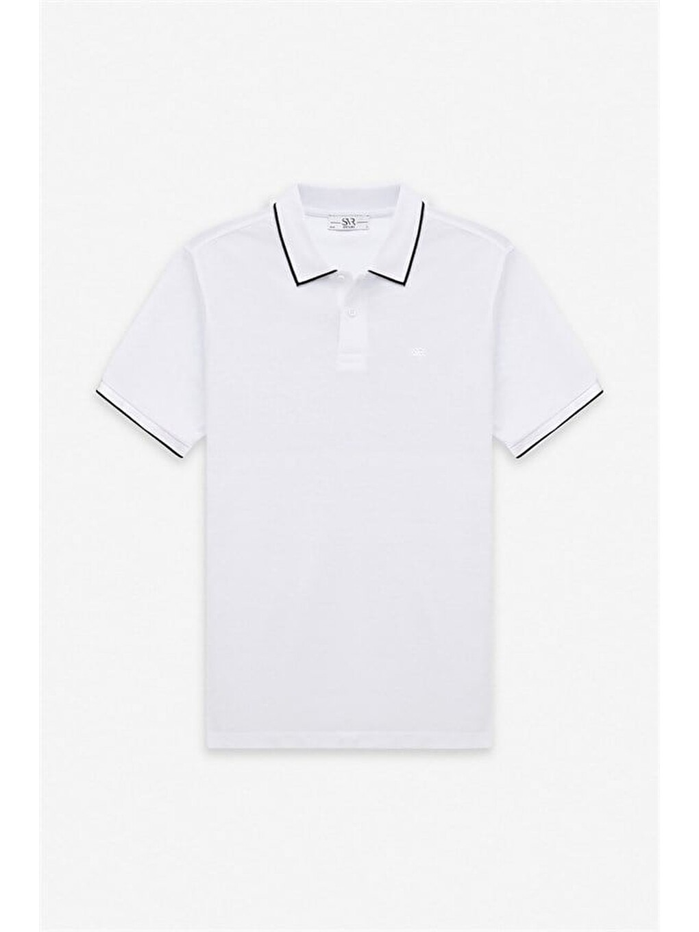 Beyaz Slim Düz Baskısız Pike Düğmeli Polo Yaka Tişört-5