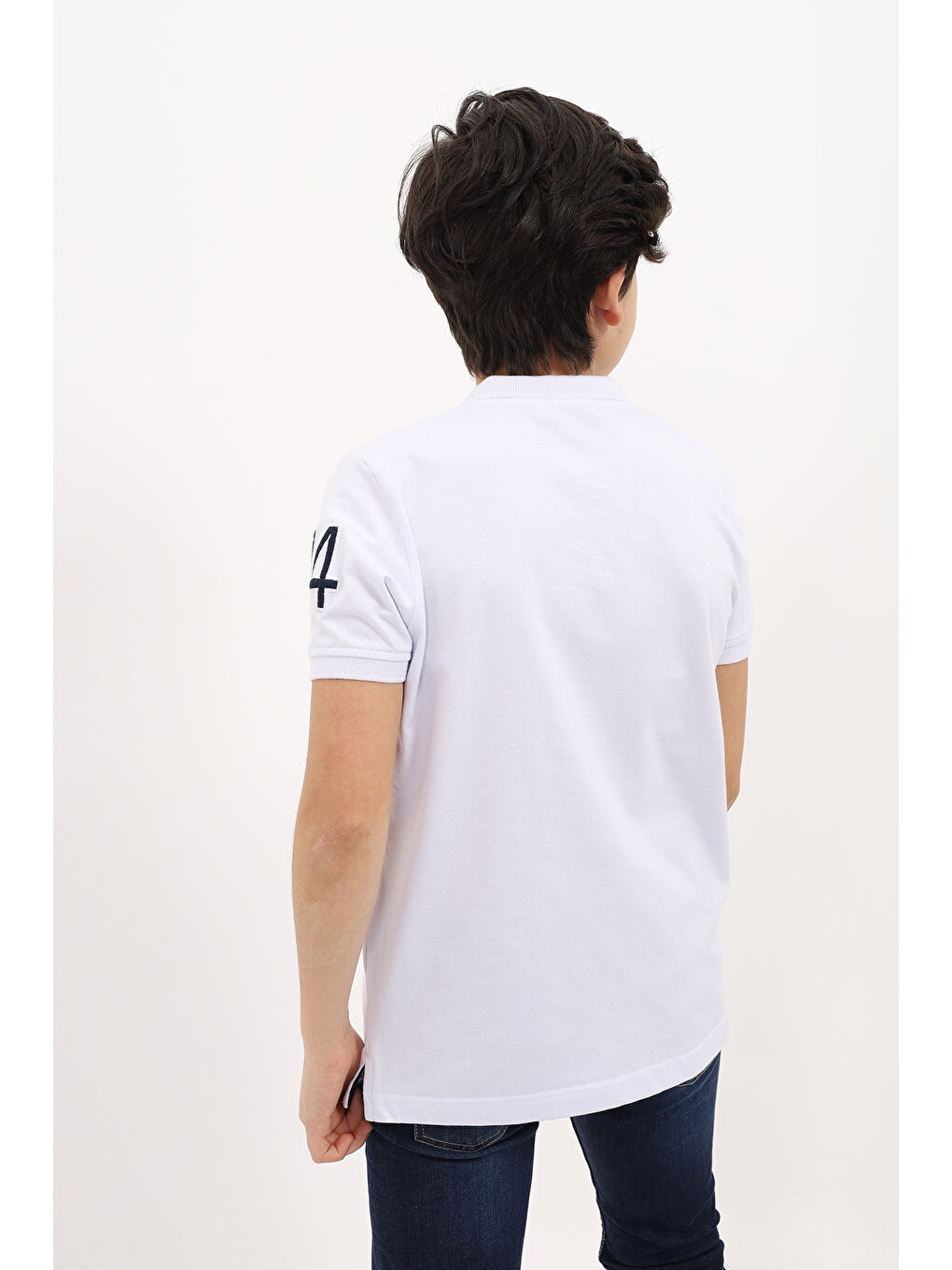 Beyaz Erkek Çocuk Nakışlı Tişört-3