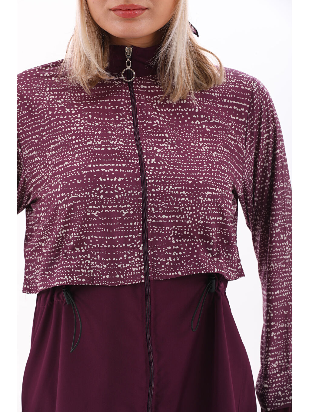 Tam Kapalı Tesettür Mayo Pera 2322 Nokta Mor-3