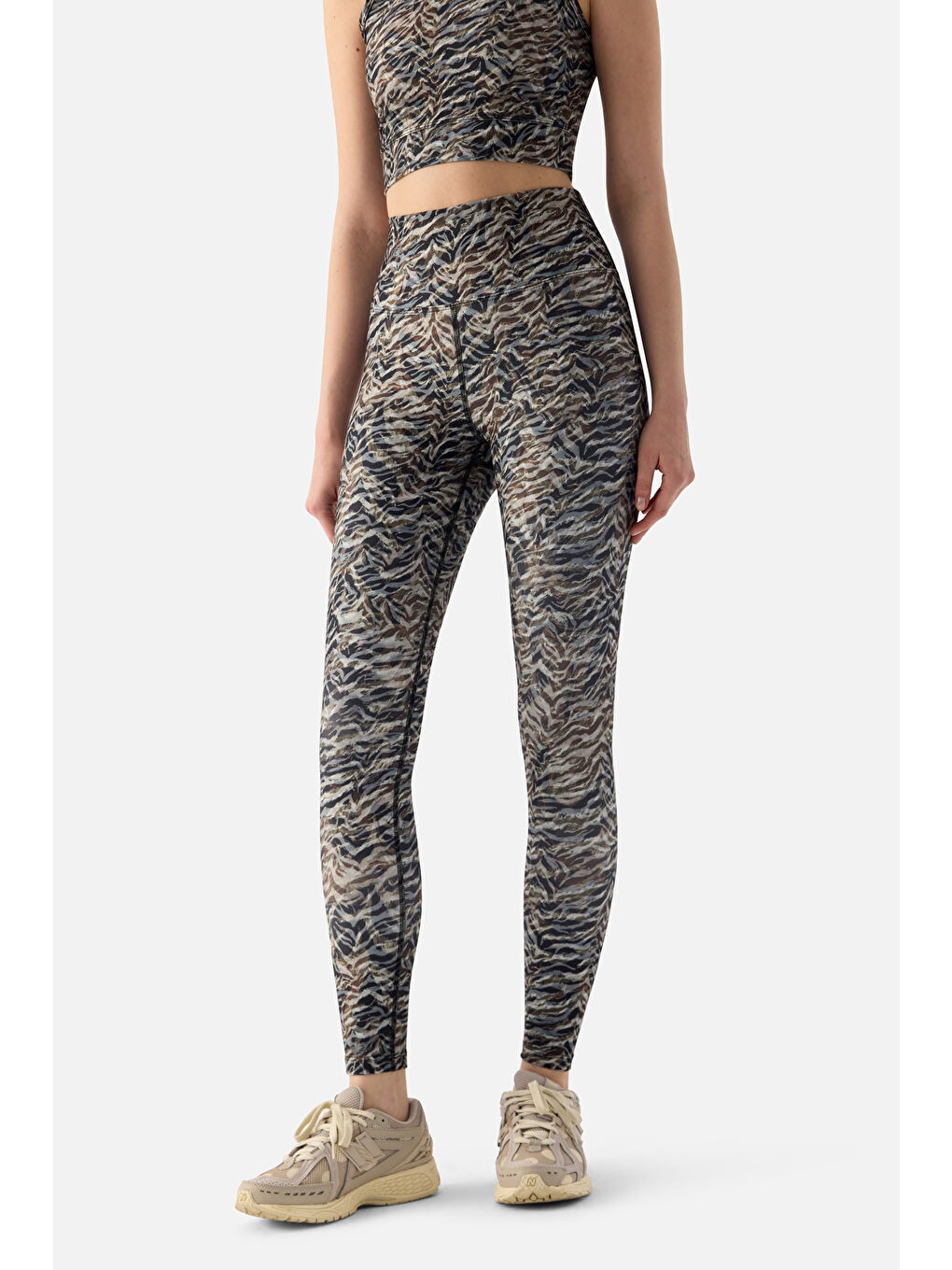 Karışık Vahşi Kaplan Dijital Spor Tayt-3