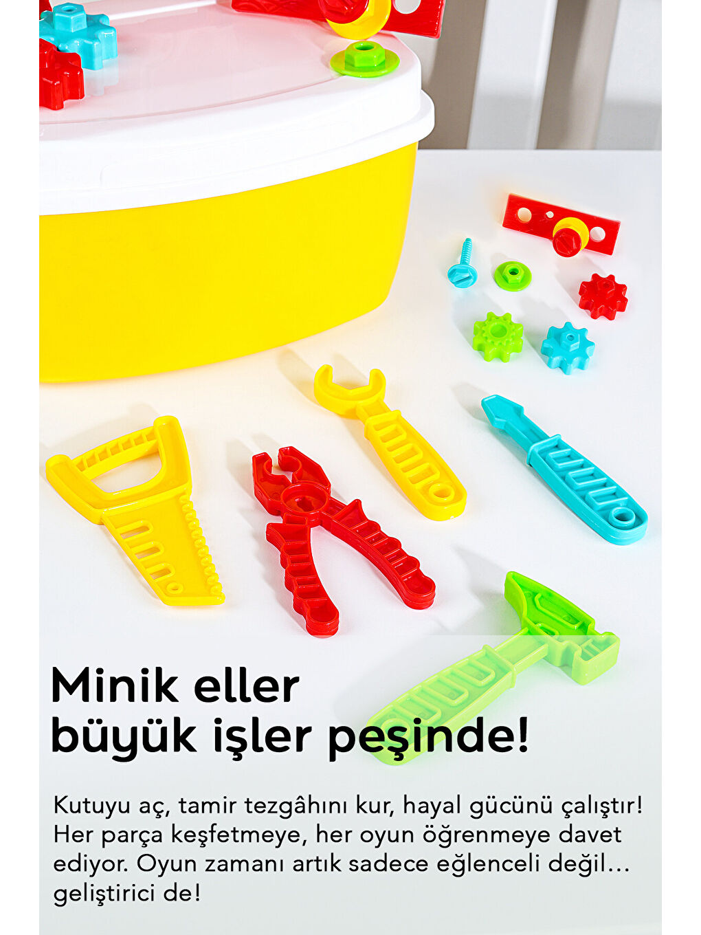 16 Parça Oyuncak Tamir Seti - Taşıma Çantalı Eğitici Öğretici Çocuk Meslek Alet Çantası-5