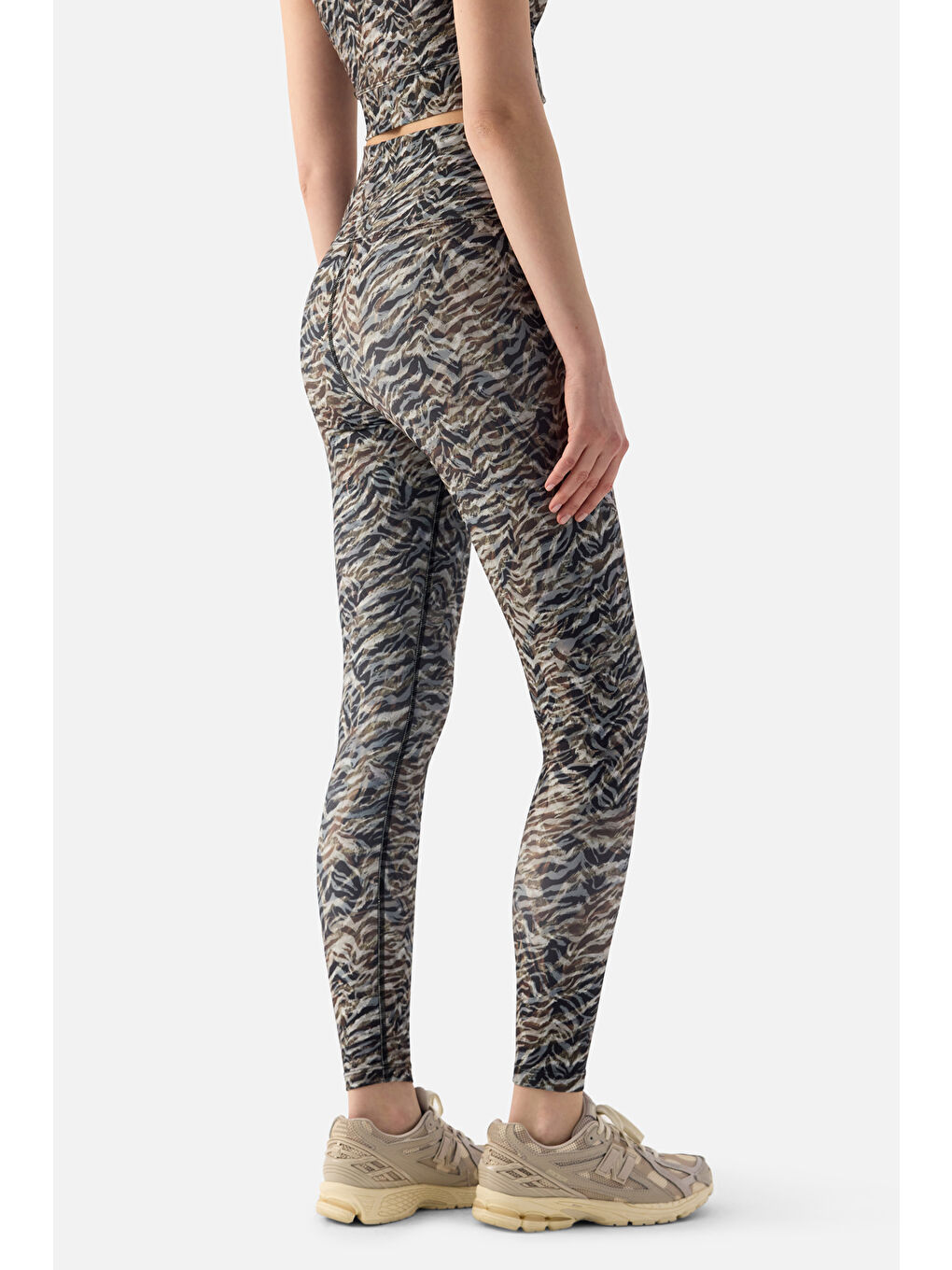 Karışık Vahşi Kaplan Dijital Spor Tayt-4