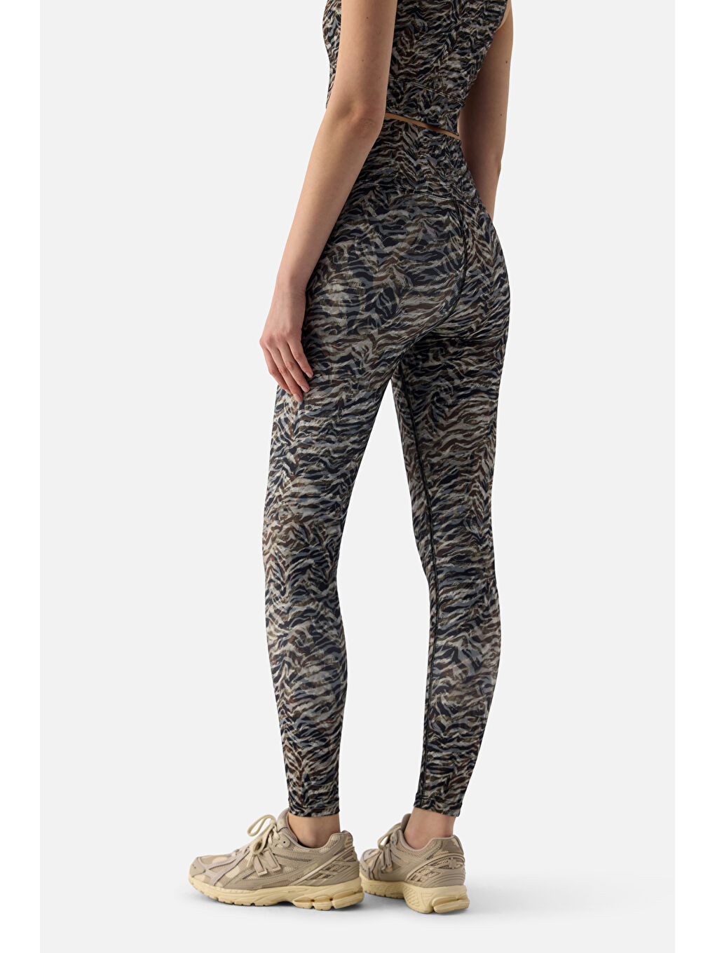 Karışık Vahşi Kaplan Dijital Spor Tayt-5