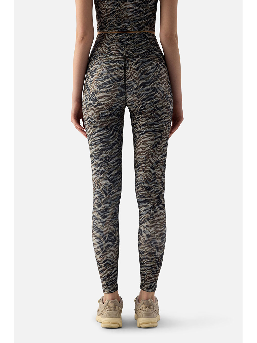 Karışık Vahşi Kaplan Dijital Spor Tayt-6