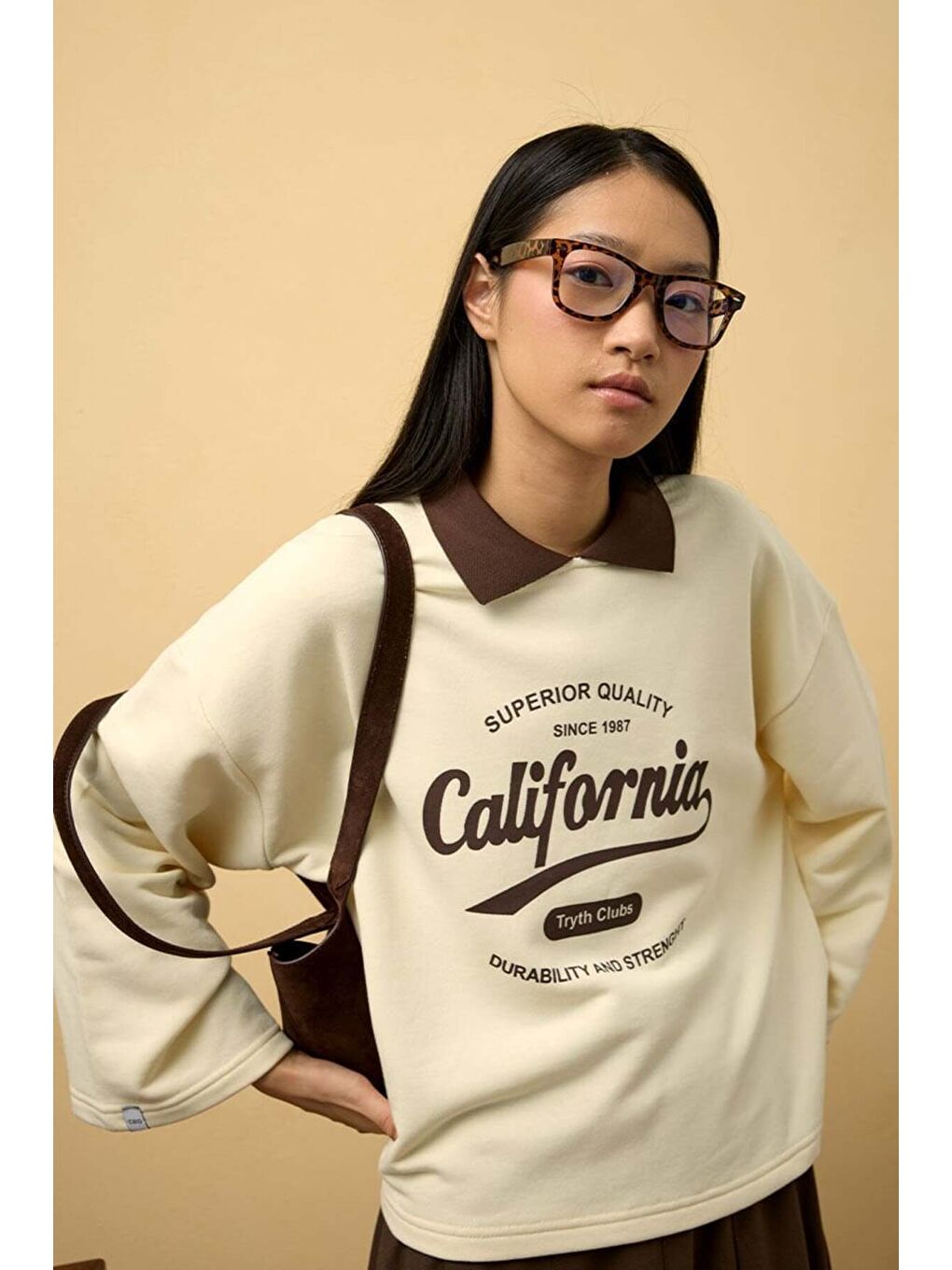 Tereyağ Sarısı California Baskılı 3 İplik-1